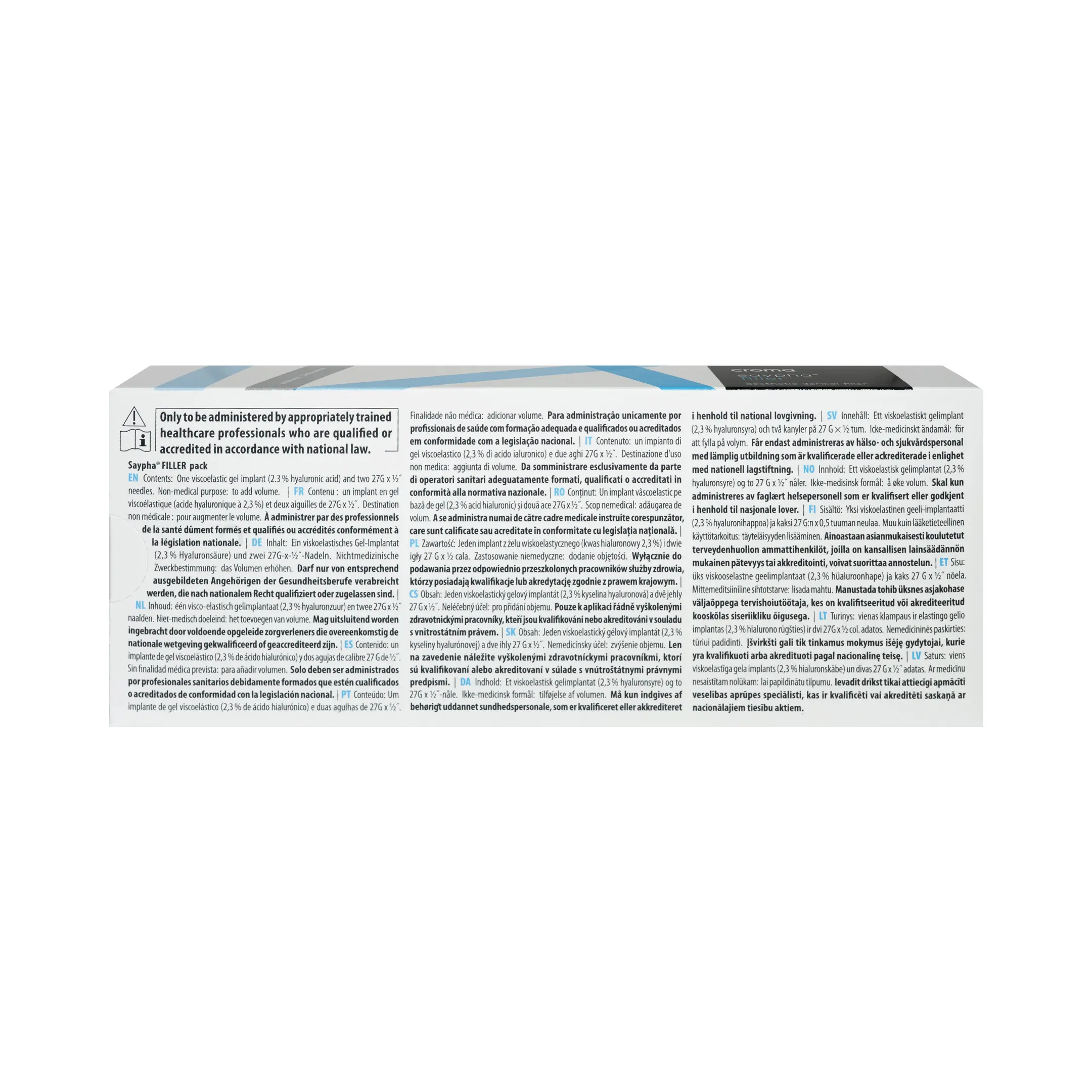 Saypha Filler (1×1ml) Croma Saypha Filler aesthetic dermal filler without Lidocaine 1x1,0ml back