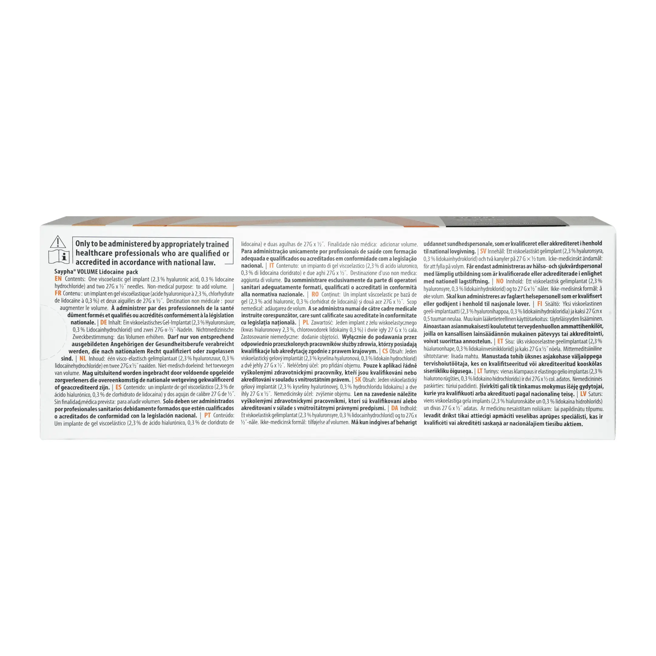 Saypha Volume Lidocaine (1×1ml) Croma Saypha Volume+Lidocaine aesthetic dermal filler back