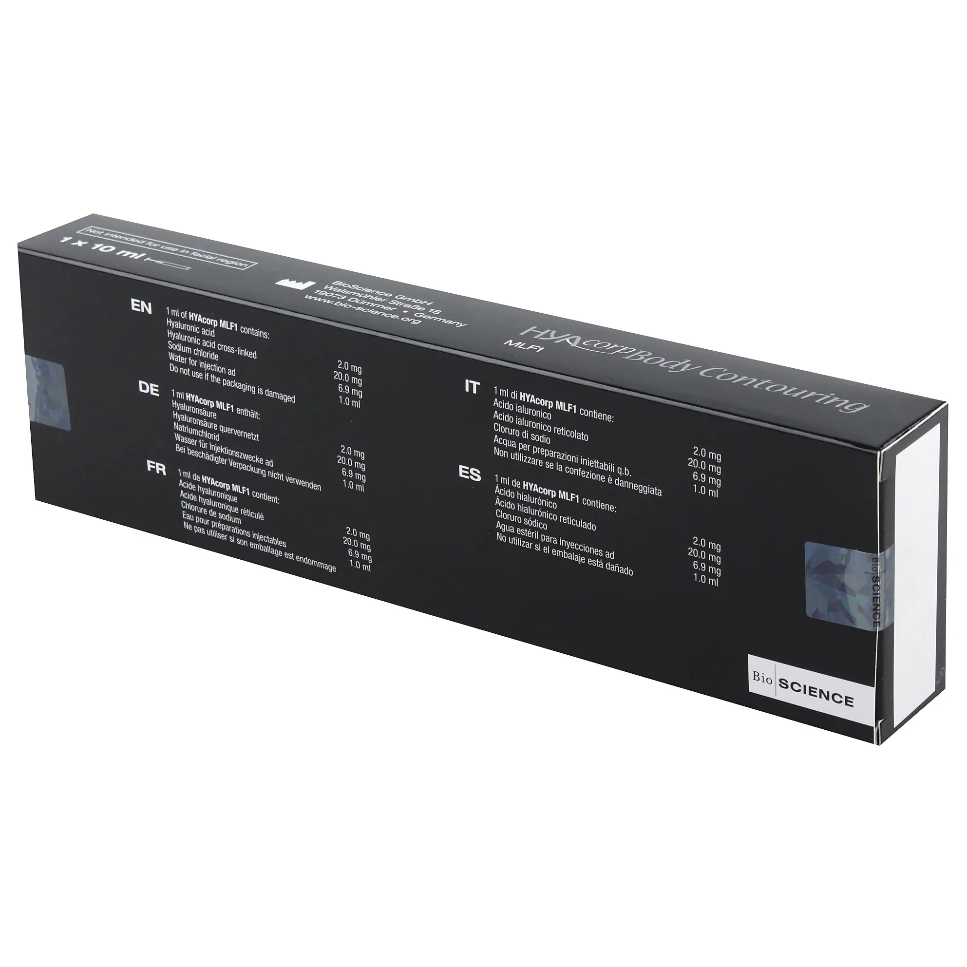 HYAcorp MLF 1 Body Contouring 1x10ml HYACORP MLF1 BODY CONTOURING back