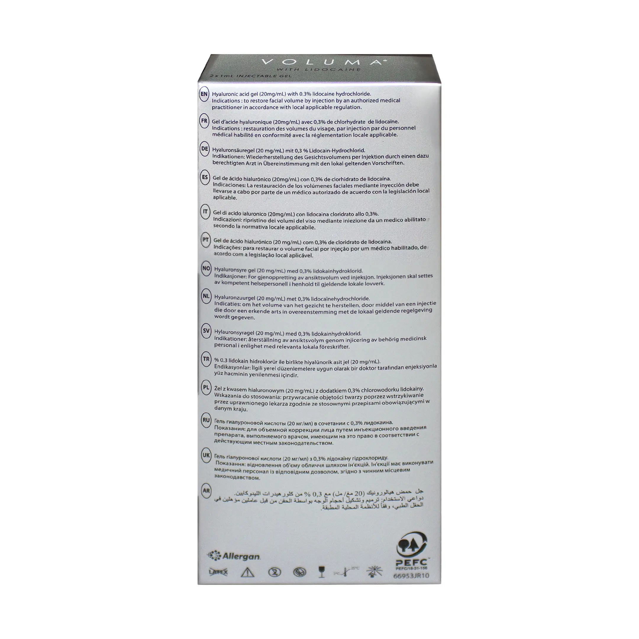 Juvéderm® Voluma mit Lidocain Juvederm Voluma Lidocaine Back