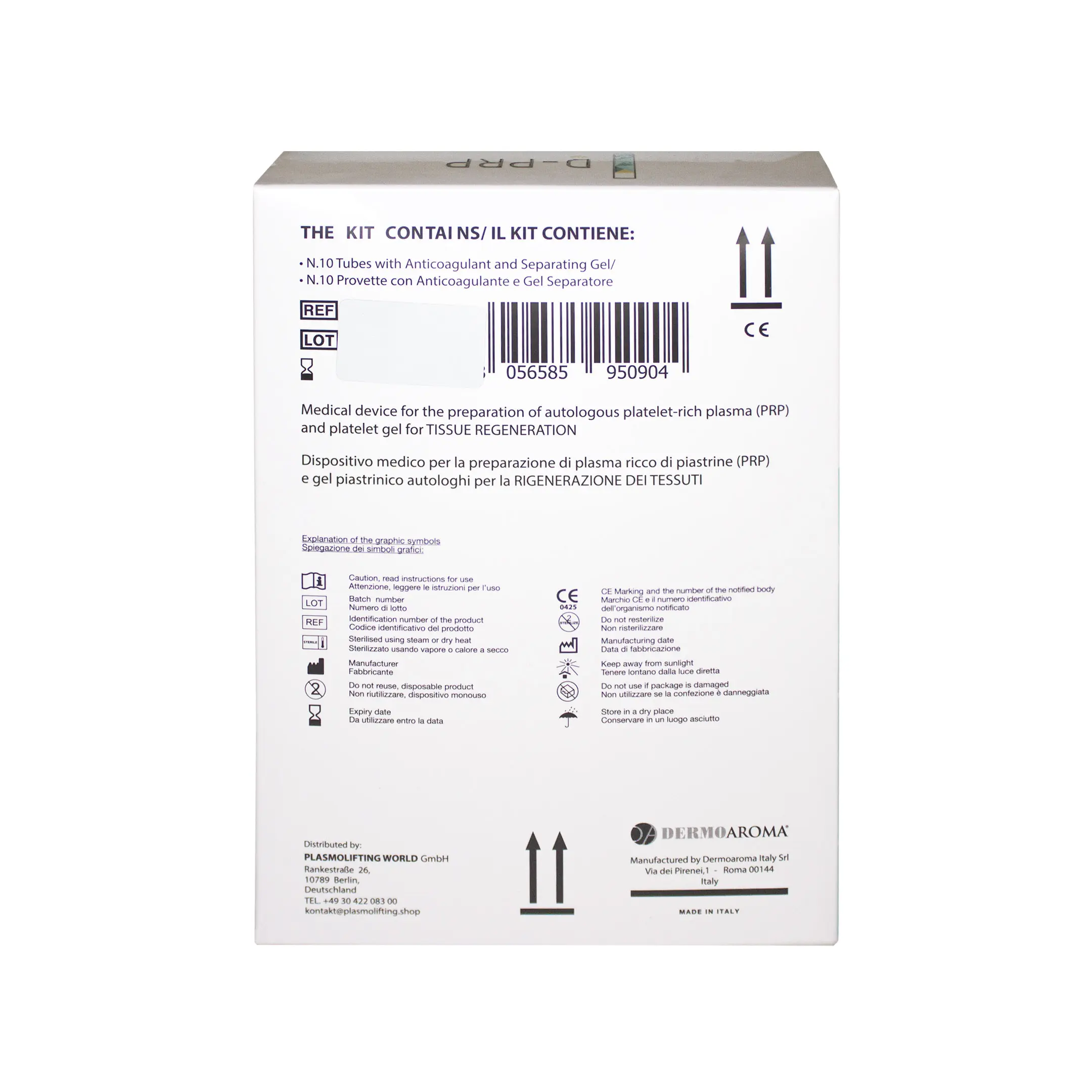 Plasmolifting – PRP-Röhrchen (VPE 10 St.) Plasmolifting PRP Roehrchen back