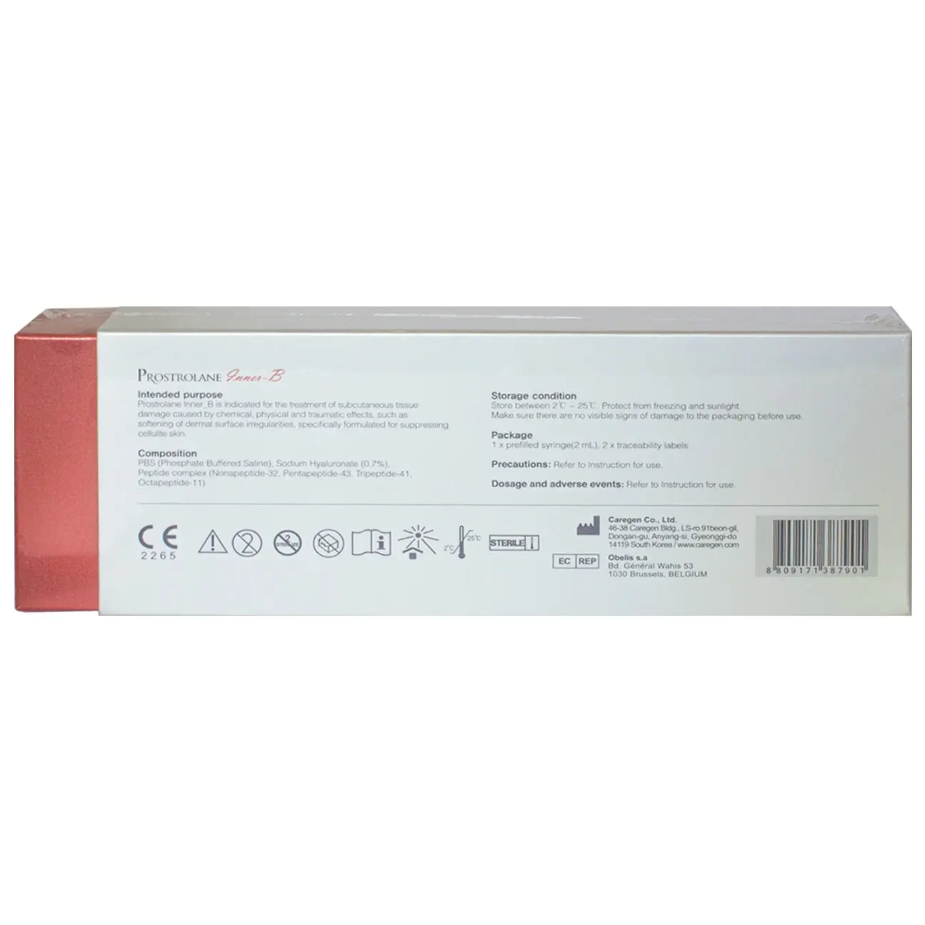 Prostrolane Inner-B Dermal Filler 1×2 ml Prostrolane Inner B Dermal Filler back