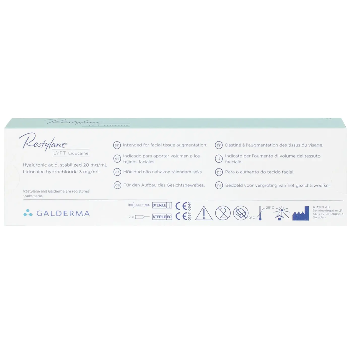 Restylane Lyft Lidocain 1 x 1 ml Restylane LYFT Lido back