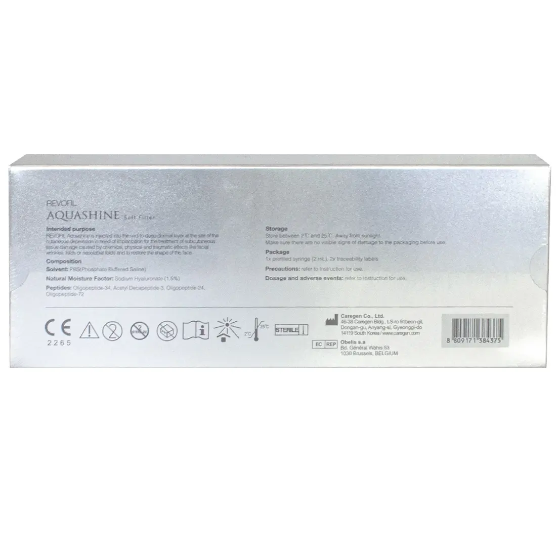 Revofil AQUASHINE Soft Filler 1×2 ml Revofil AQUASHINE Soft Filler Back