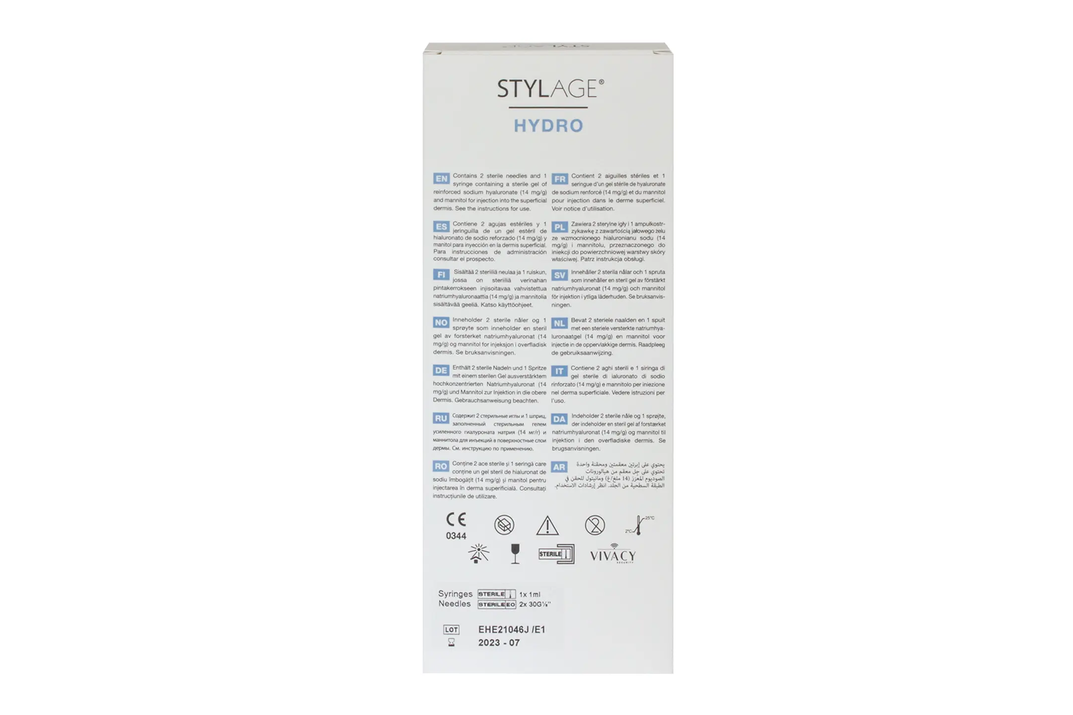 STYLAGE Bi-SOFT Hydro 1×1 ml STYLAGE Bi SOFT Hydro Back