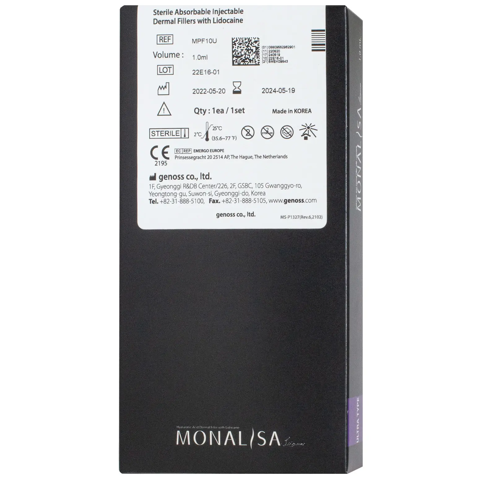 Monalisa Ultra Type Lidocaine 1 x 1 ml Monalisa Ultra Type Lidocaine back