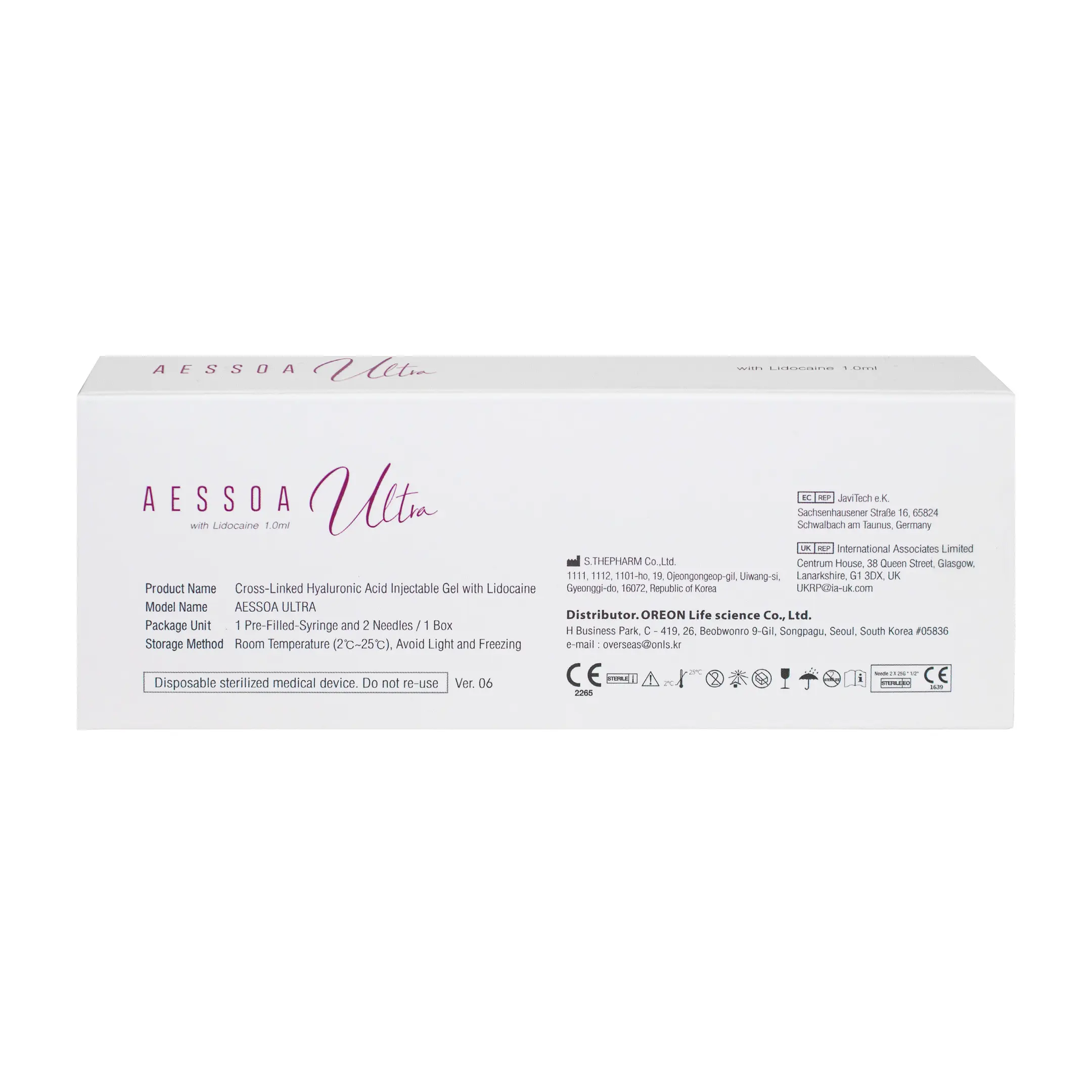 Aessoa Ultra Lidocaine 1x1ml Aessoa Ultra Back