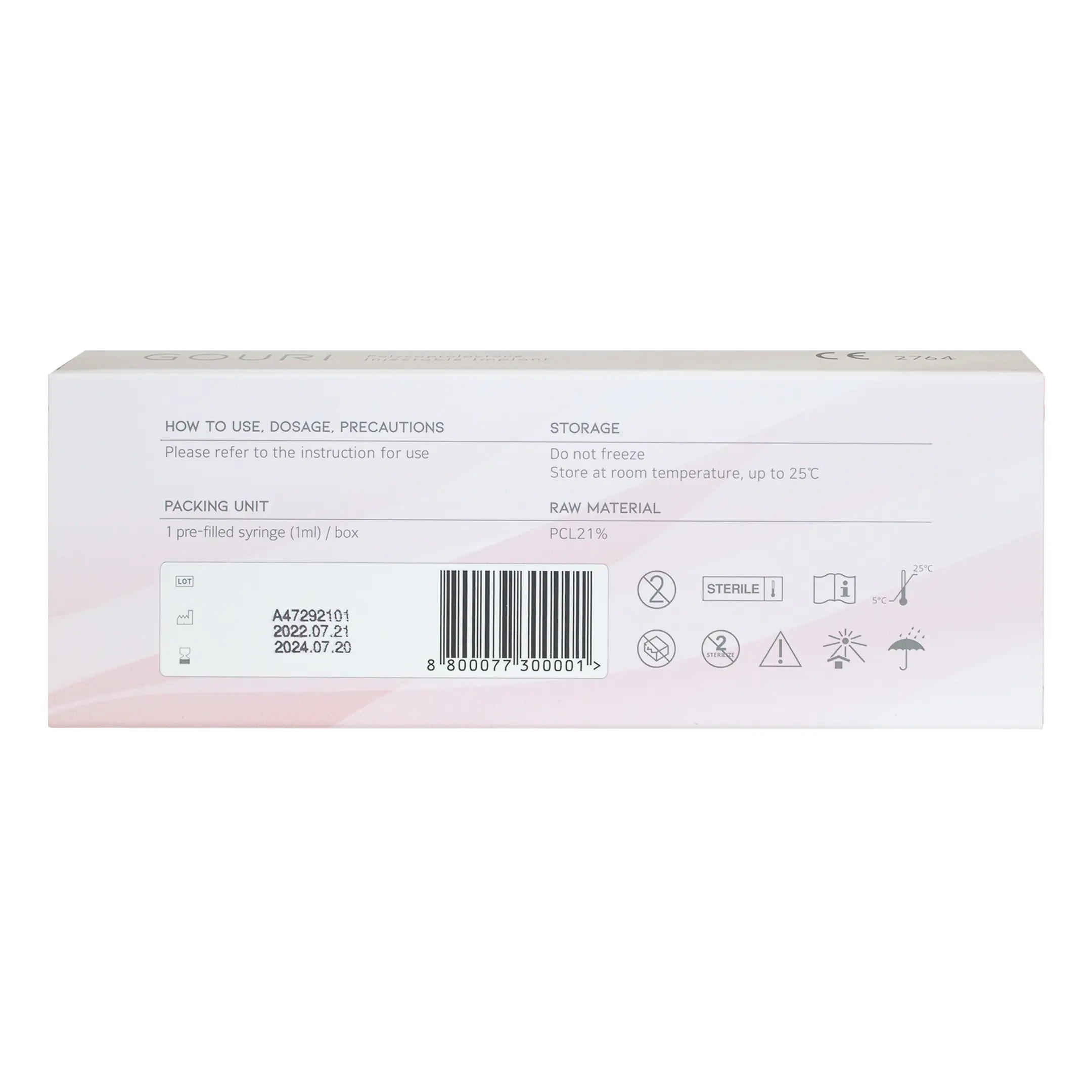 Gouri Polycaprolactone Injectable Implant 1x1ml Gouri Polycaprolactone Injectable Implant Back