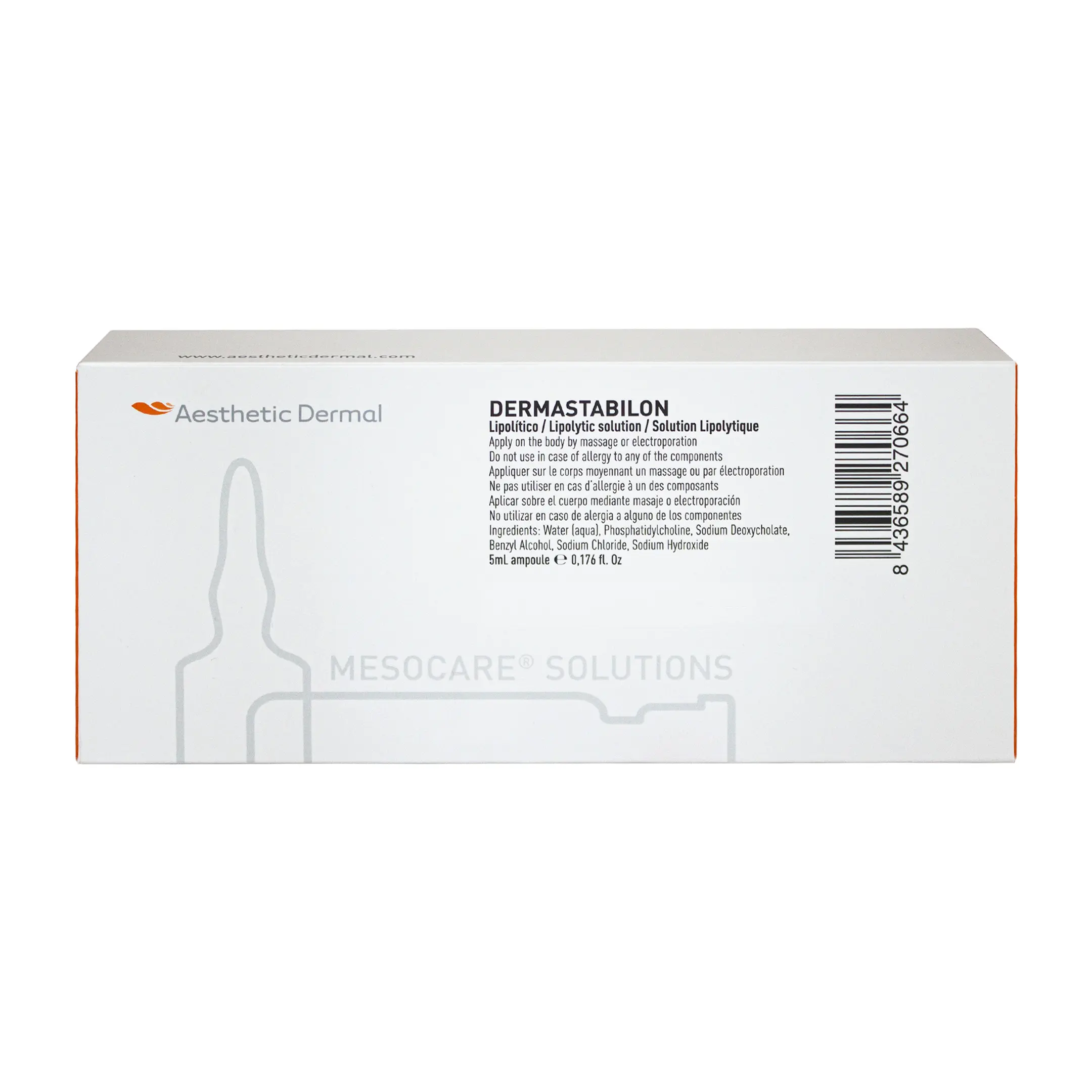Mesocare Dermastabilon Phosphatidylcholin (20x5ml) Mesocare Solutions Dermastabilon Back