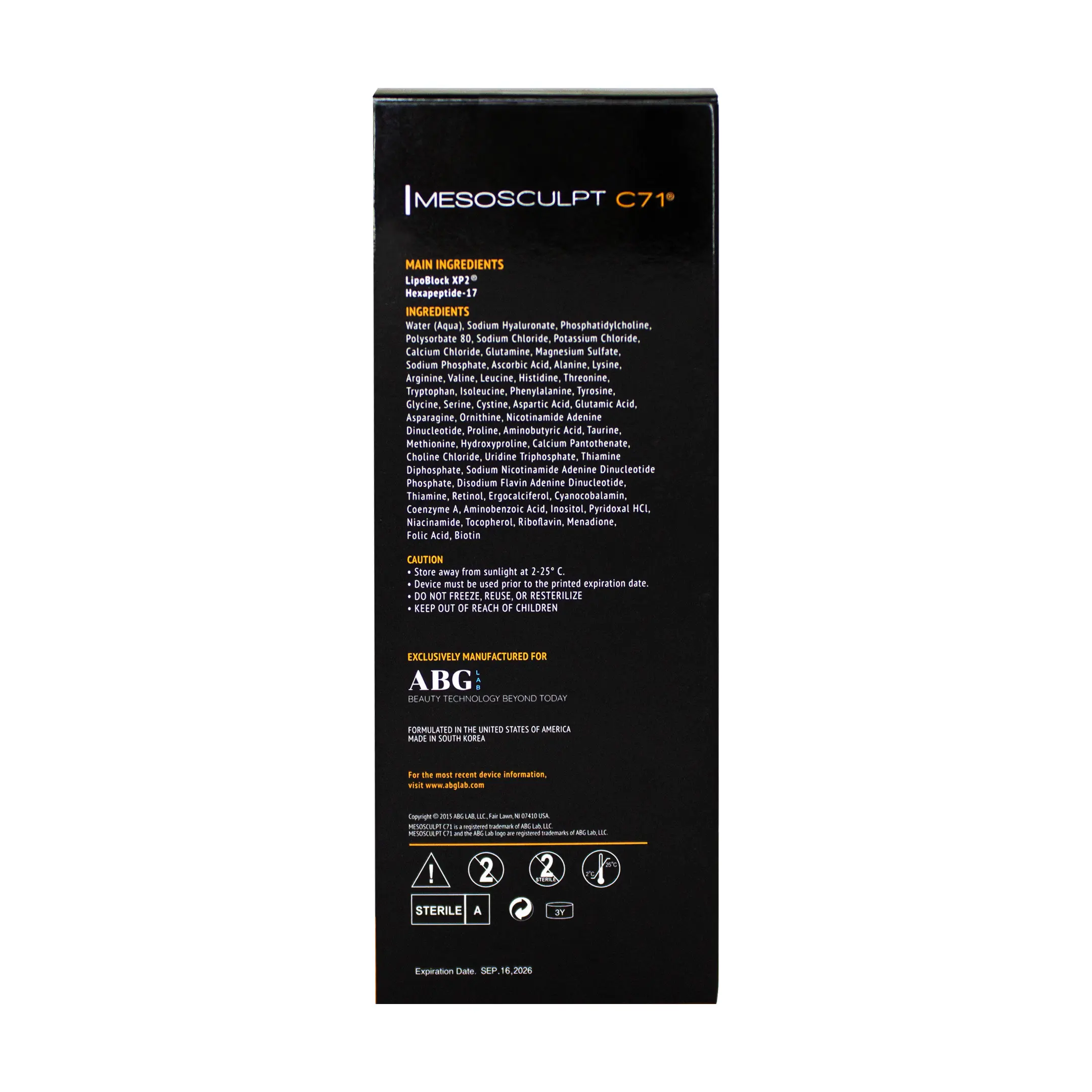 MesoSculpt C71 (1x1ml) Mesosculpt C71 back