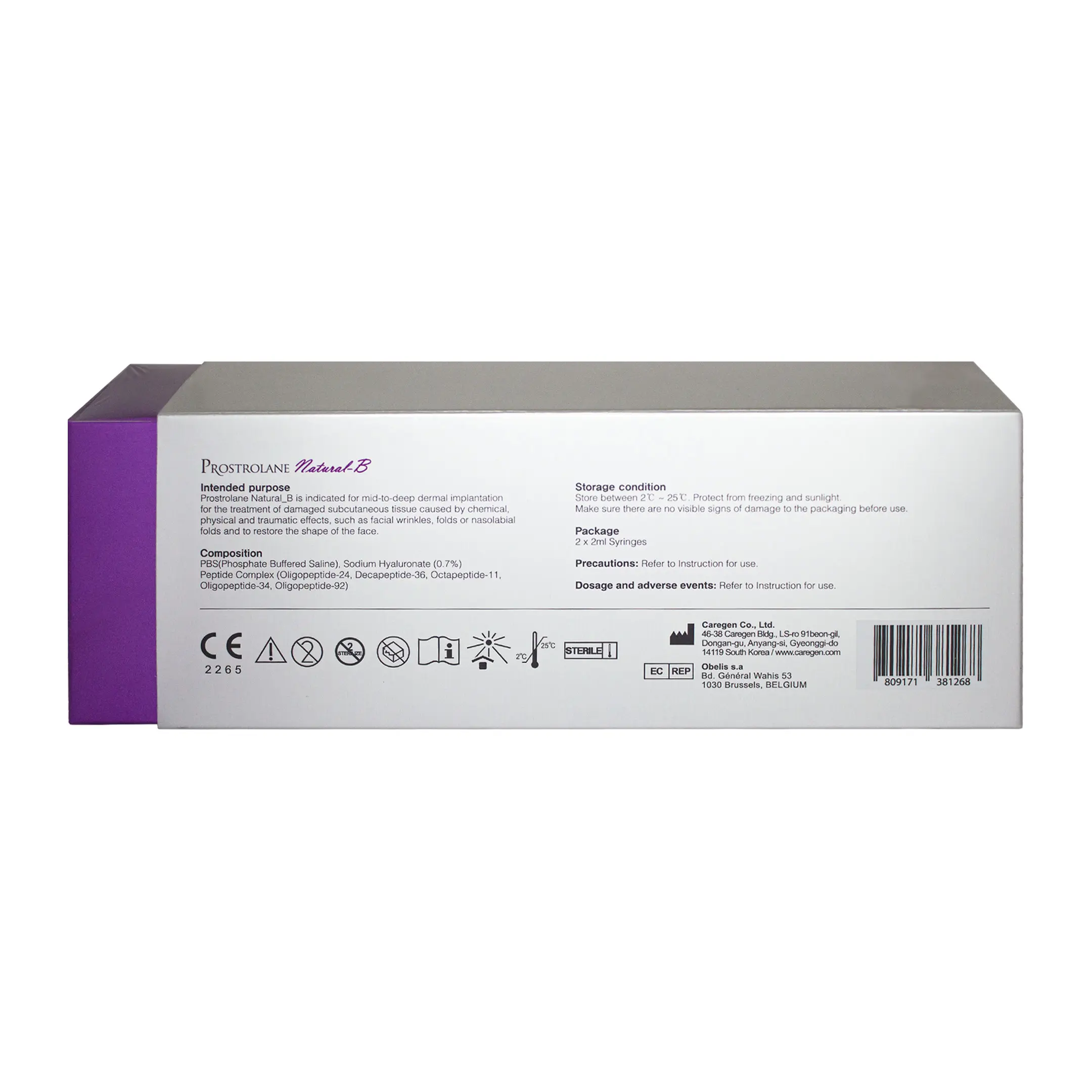 Prostrolane Natural-B Dermal Filler (2×2ml) Prostrolane Natural B Dermal Filler 2x2ml back