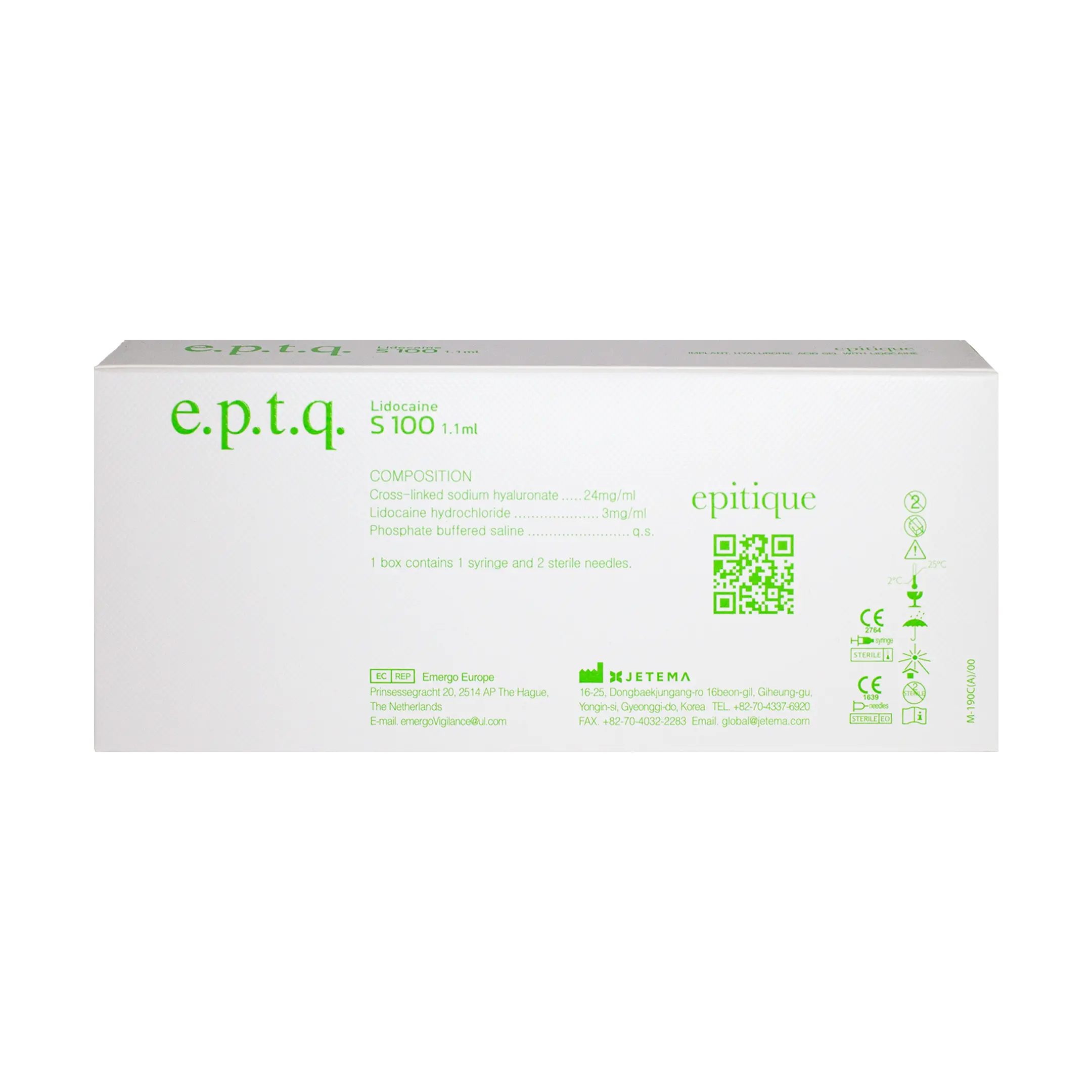 e.p.t.q. S100 Lidocaine (1×1.1ml) e.p.t.q s100 Lido back