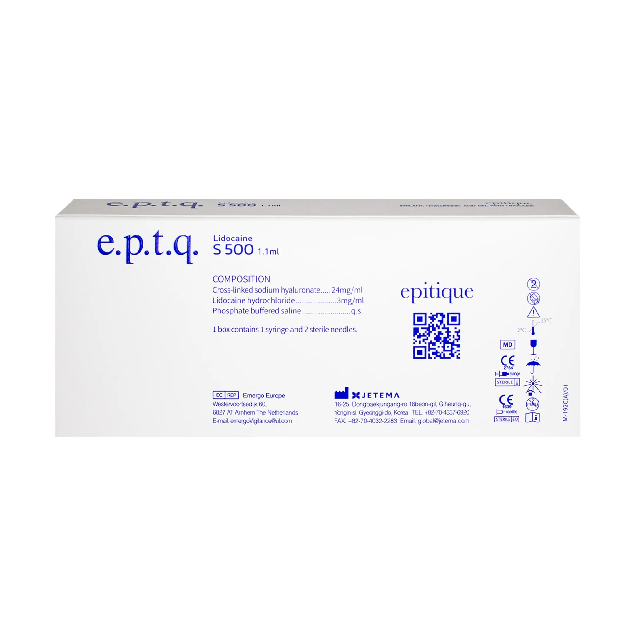 e.p.t.q. S500 Lidocaine (1×1.1ml) e.p.t.q s500 Lido back