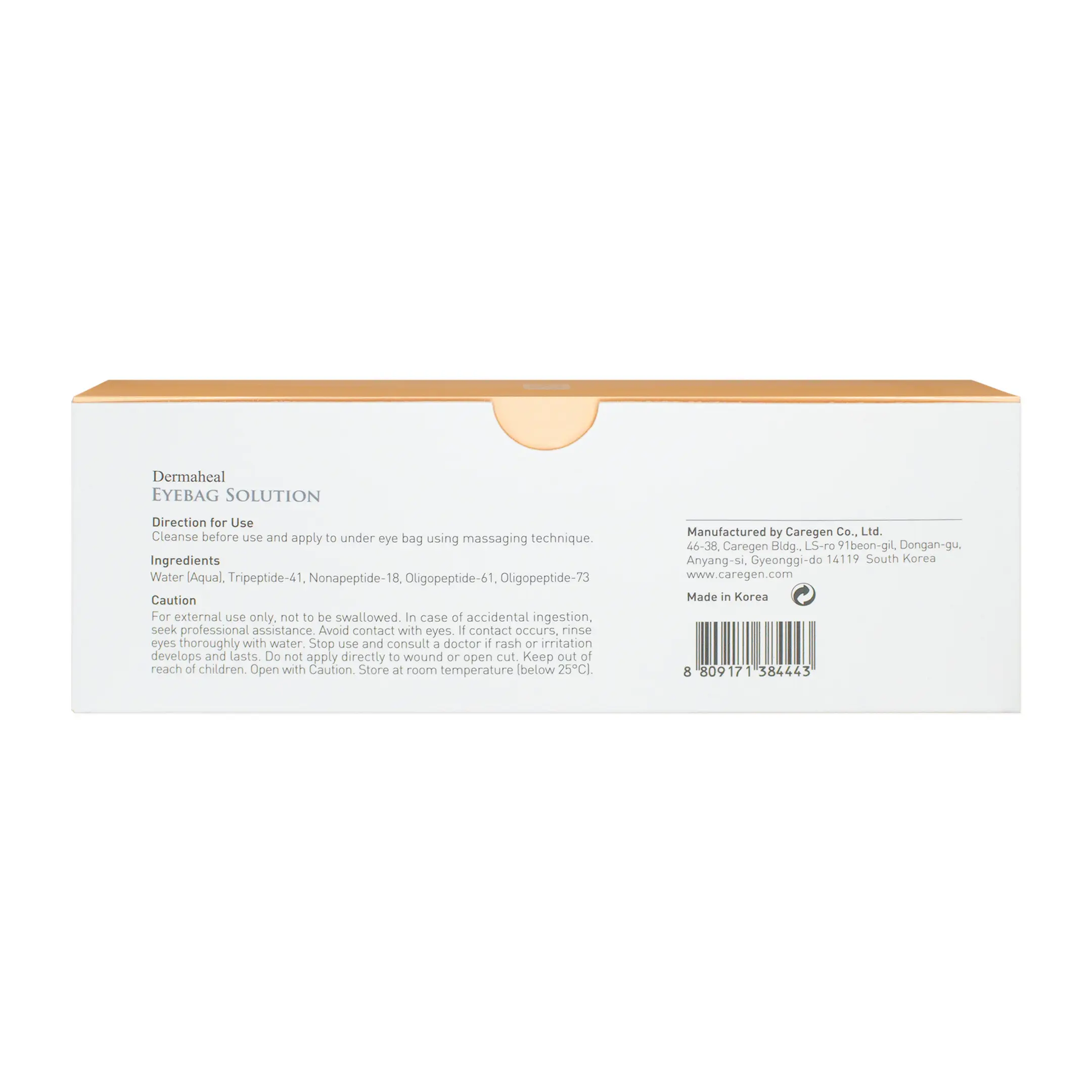 DermaHeal Eyebag Solution (5×1.5ml) DermaHeal Eyebag Solution back