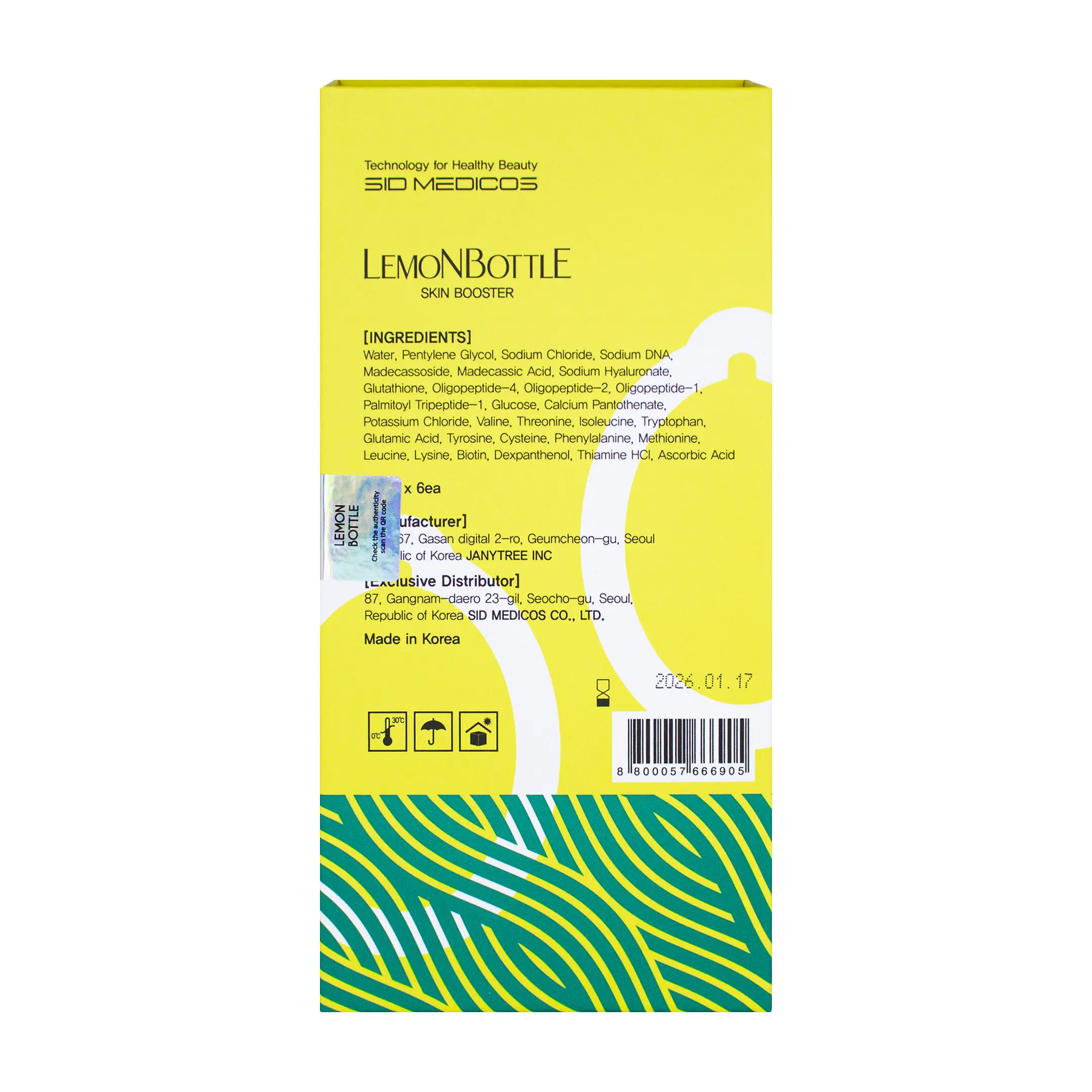 Lemonbottle Skin Booster (6×3.5ml) Lemon Bottle Skin Booster back