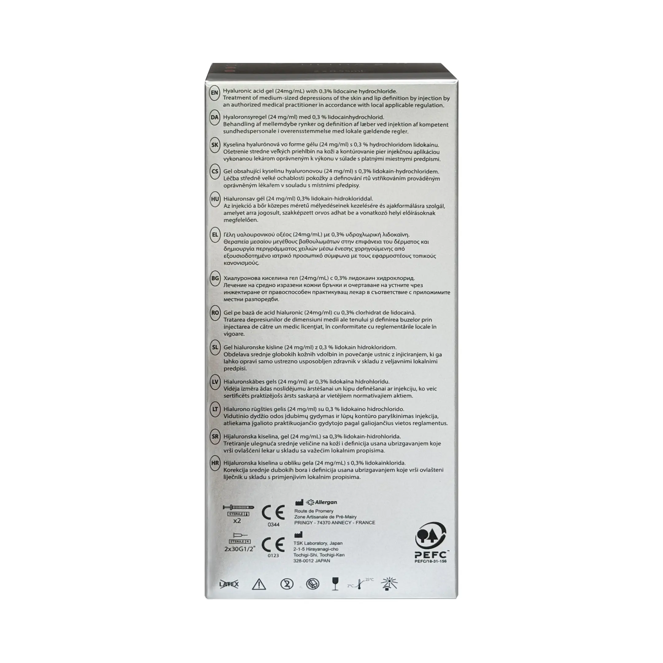 Juvederm Ultra 2 (2×0.55ml) Juvederm Ultra 2 back