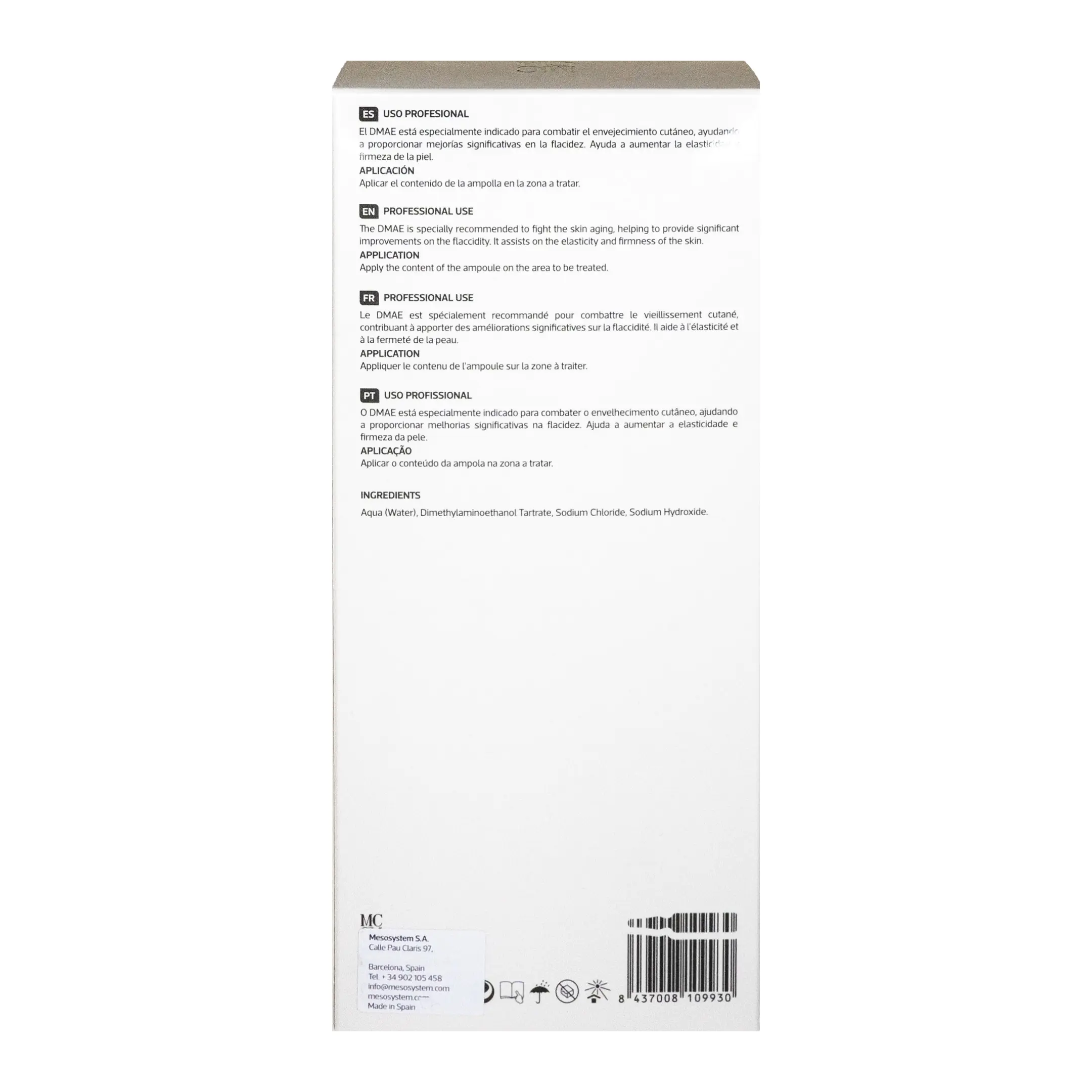 MCCM DMAE (20x5ml) MCCM DMAE Back