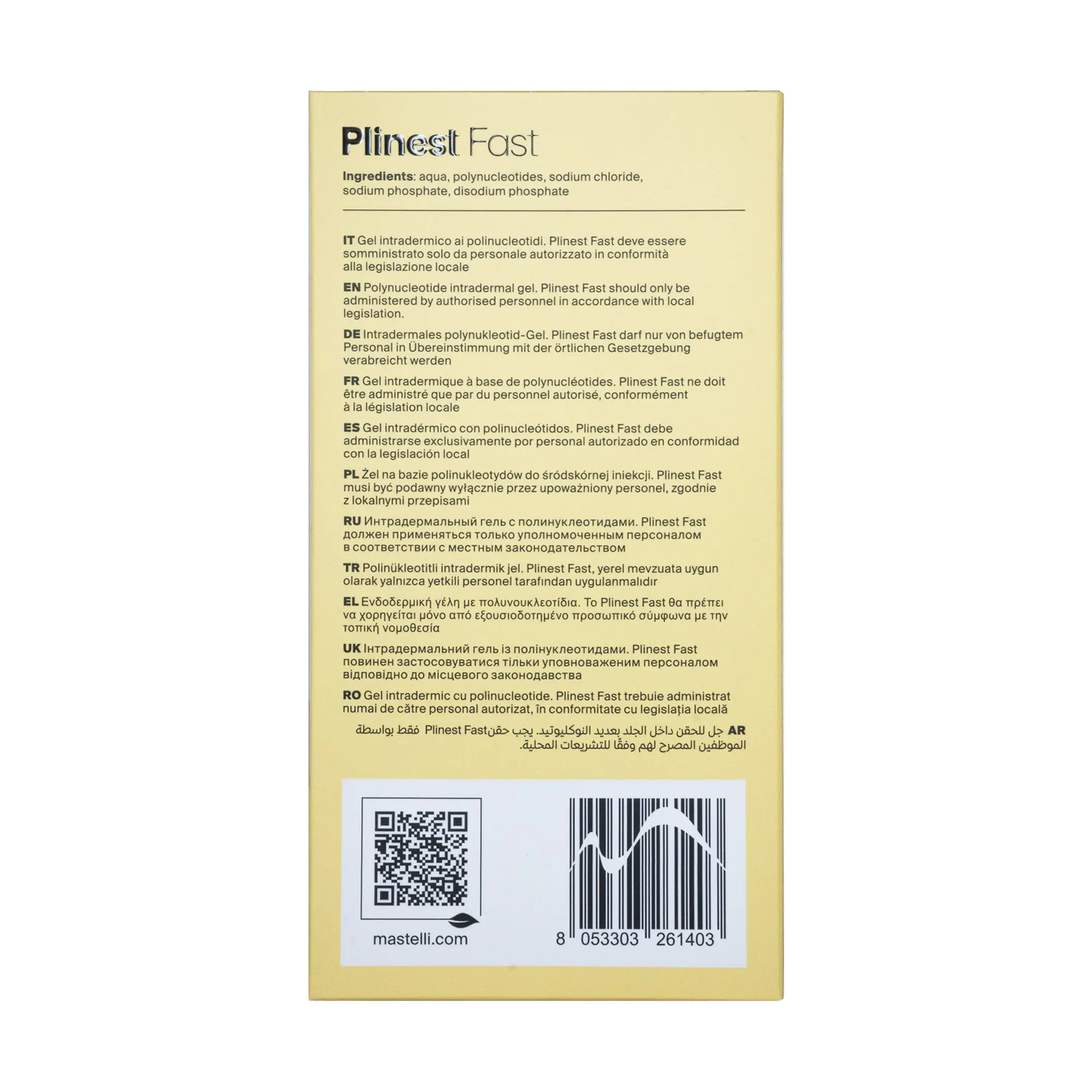 Plinest Fast Mastelli (1x2ml) Plinest fast new back
