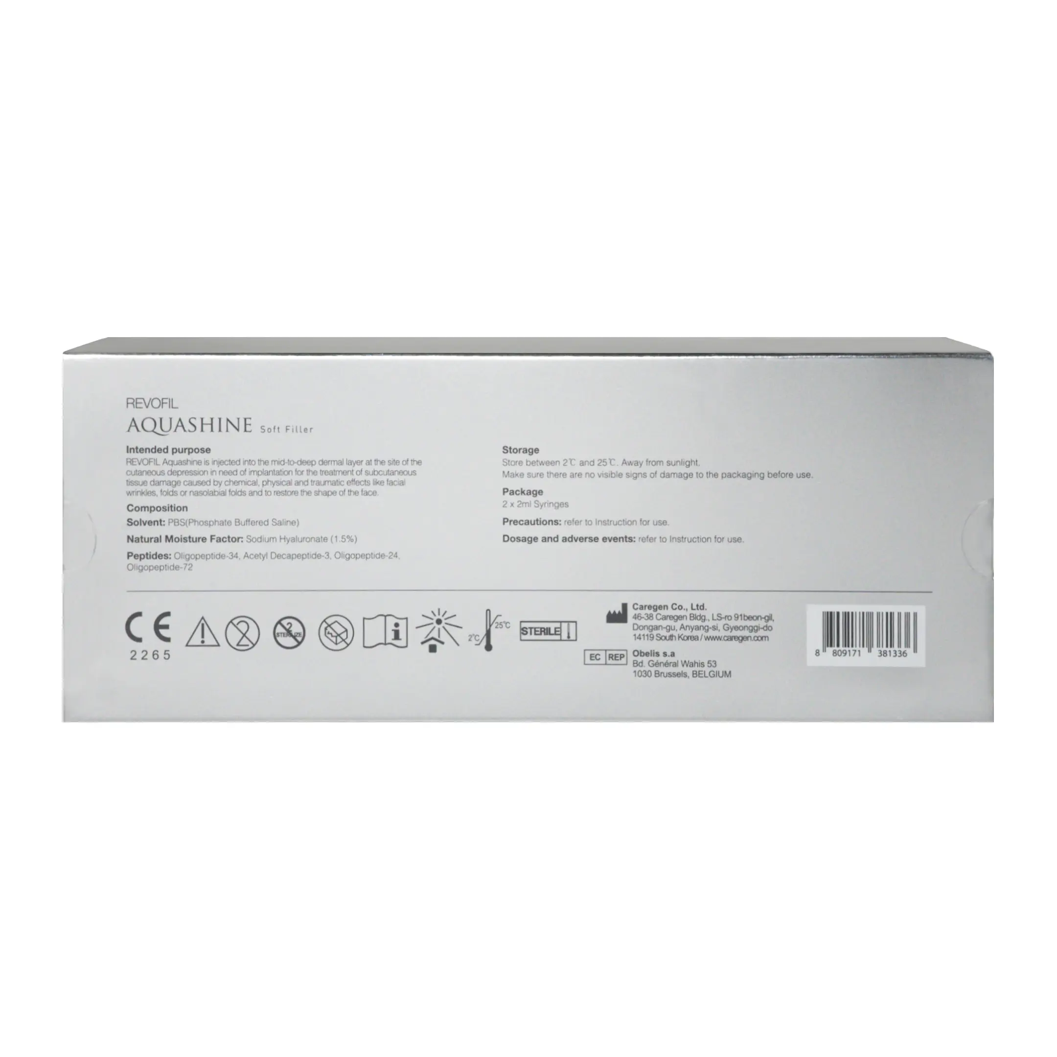 Revofil AQUASHINE Soft Filler (2×2ml) Revofil Aquashine soft filler 2x2ml back