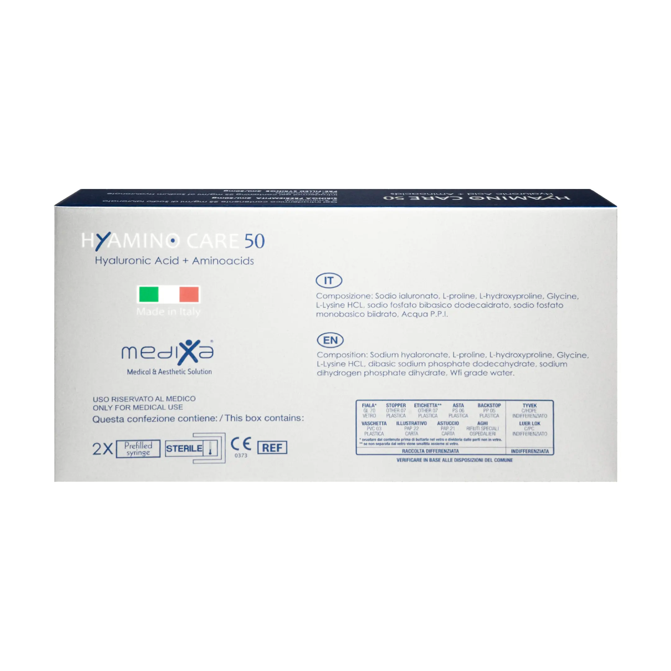 Hyamino Care 50 (2×2ml) Hyamino care 50 back