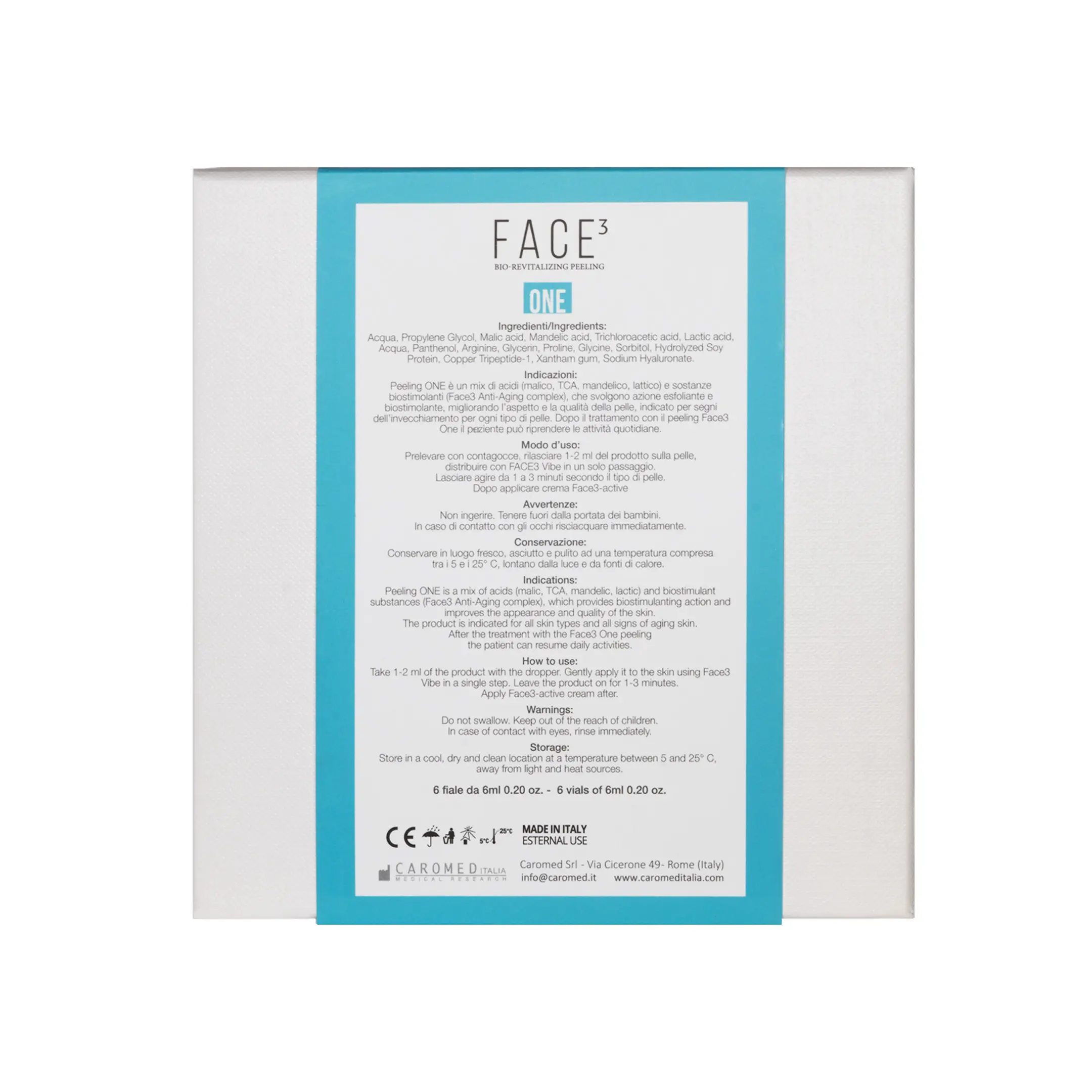 Face3 One Peeling (6x6ml) Face3 Systemic Skin Treatment one back