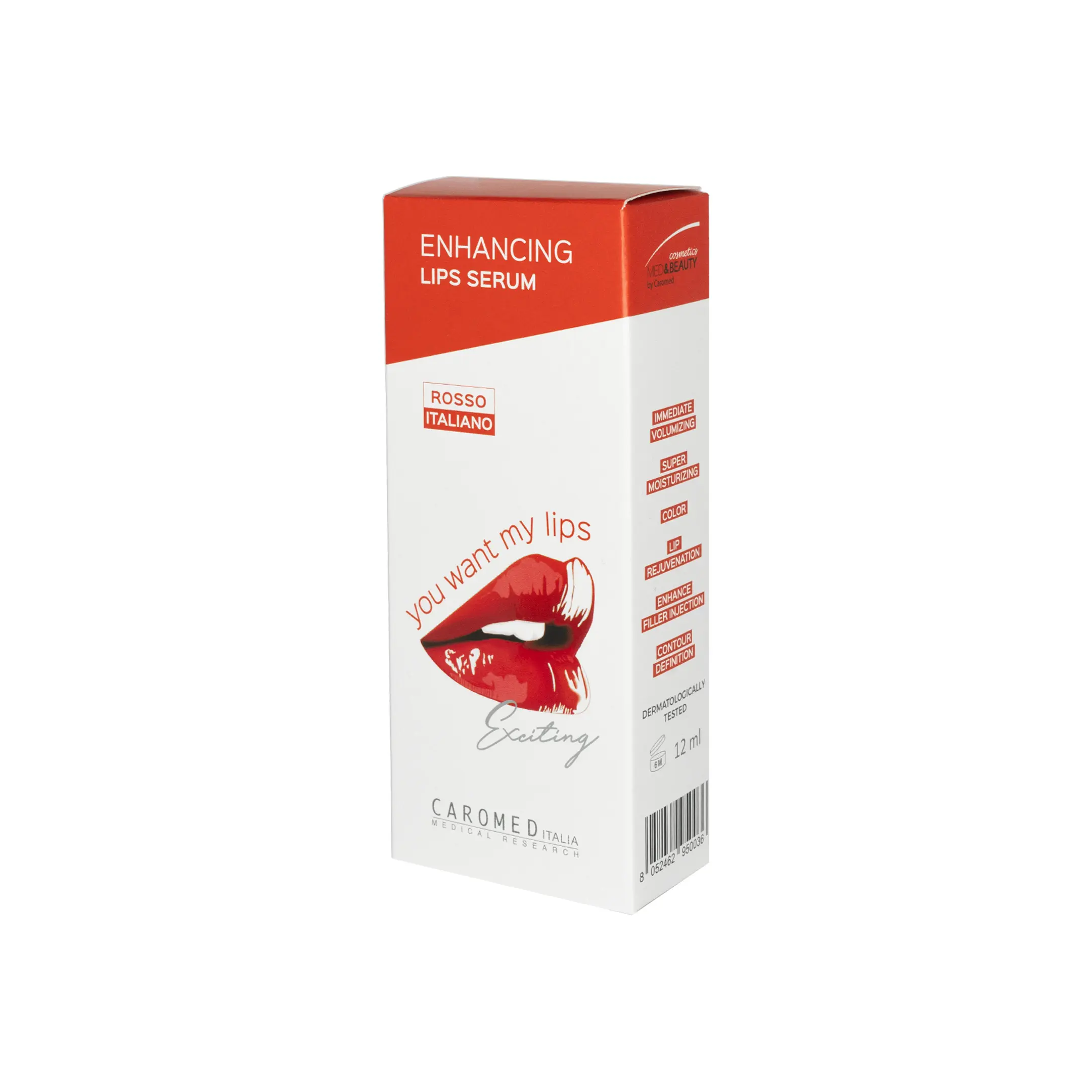 YOU WANT MY LIPS Enhancing Lips Serum Rosso (1x12ml) You Want My Lips Enhancing Lip Serum Rosso Italiano Caromed Italia side