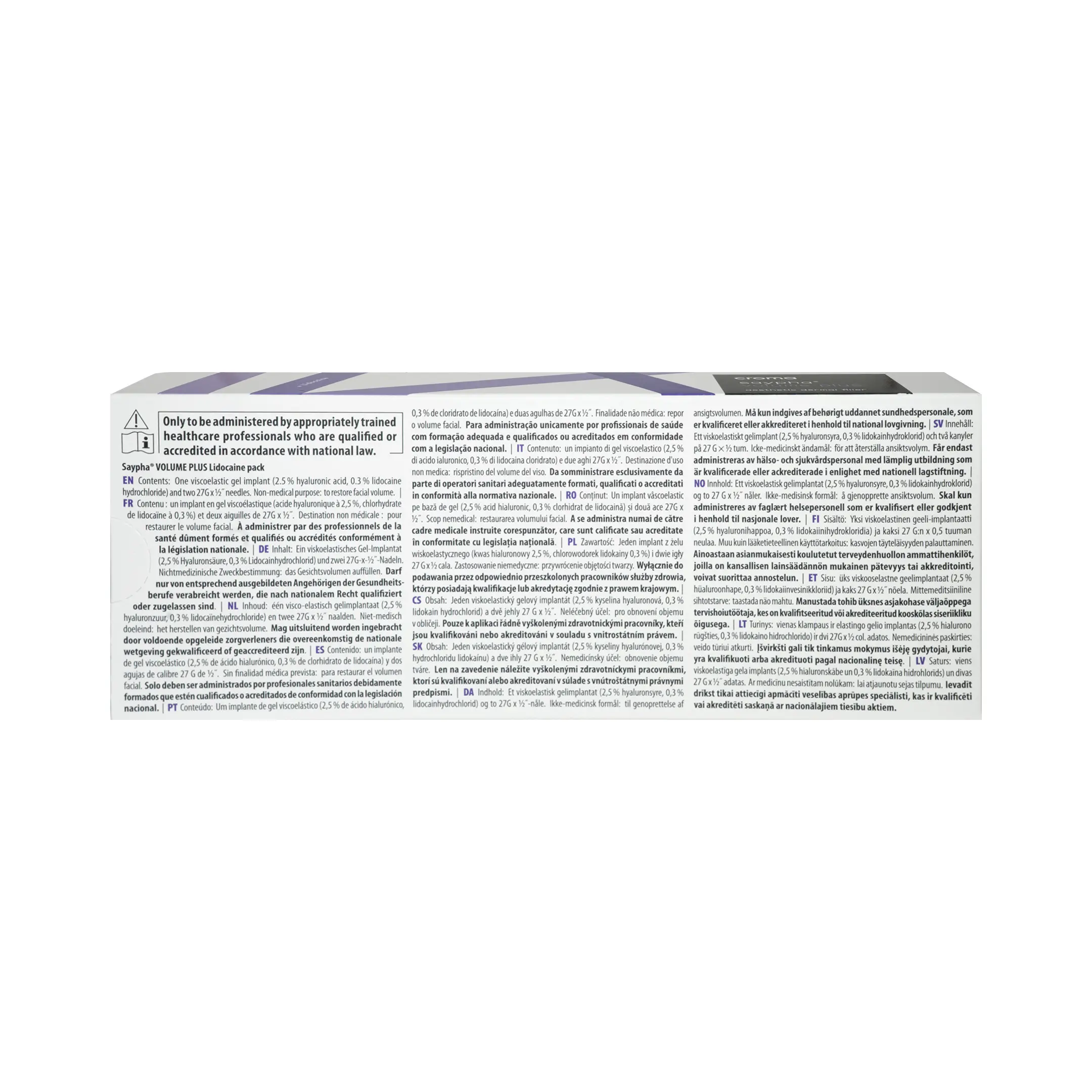 Saypha Volume Plus Lidocaine (1×1ml) Croma Saypha Volume Plus aesthetic dermal filler Lidocaine 1x1,0ml back