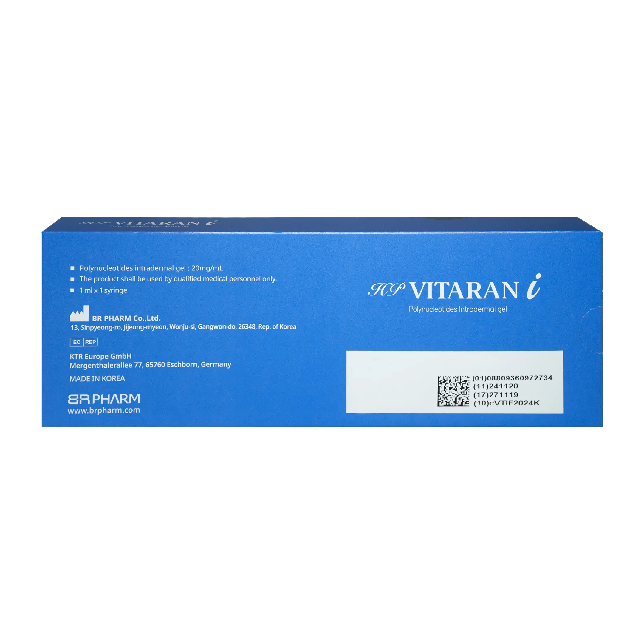 HP Cell Vitaran i (1×1ml) HP Cell Vitran i polynucleotides intradermal gel back