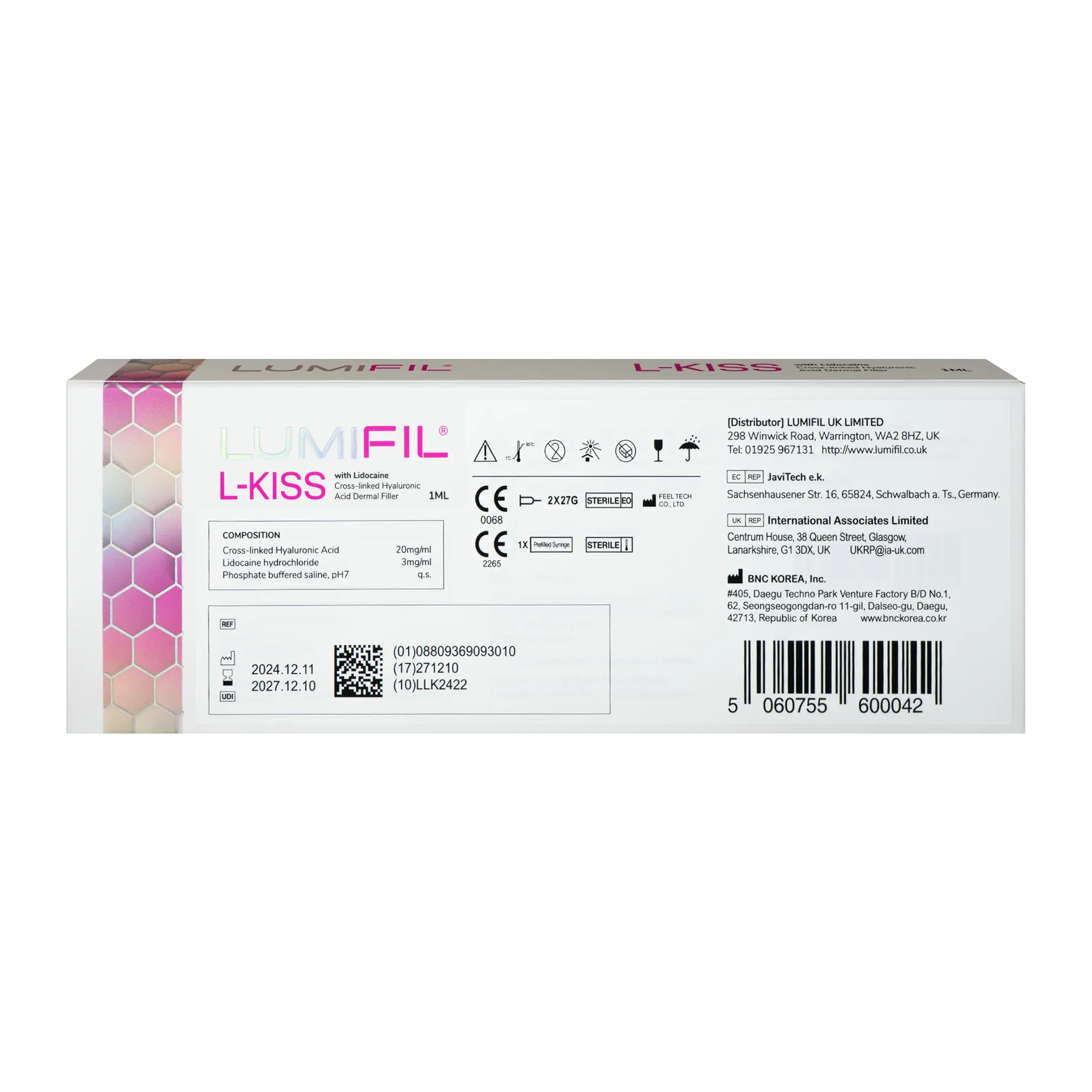 Lumifil L-Kiss Lidocaine (1x1ml) Lumifil L Kiss Lidocaine 1x1ml back