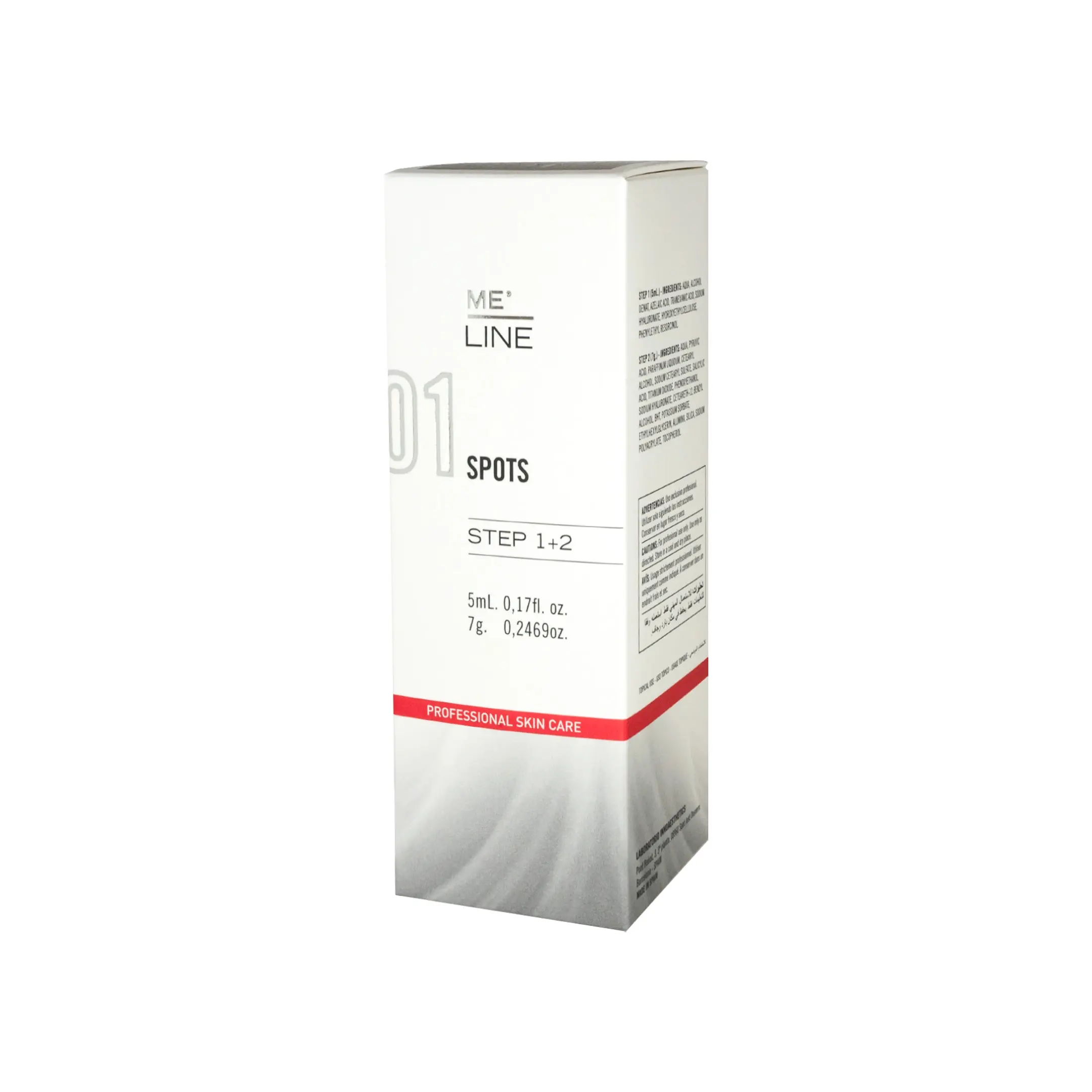 ME LINE 01 Spots Step 1+2 (5ml + 7g) Me Line 01 Spots Step1+2 5ml Professional Skin Care side